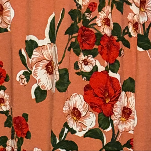 New Anne Morgan Collection floral A-line coral shift Maxi dress 1X - Picture 4 of 17